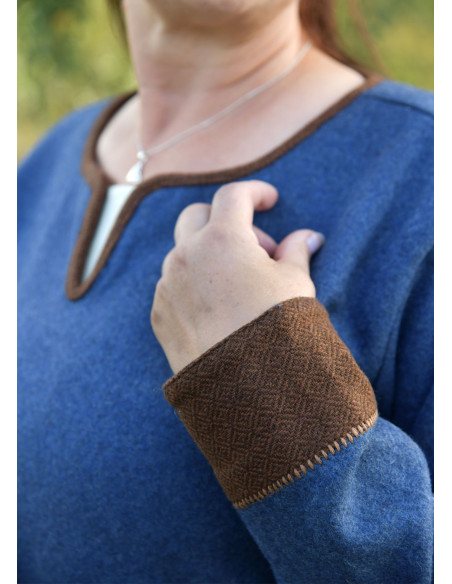 Historical Blue Brown Viking Dress...