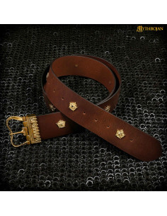 Burgundian Medieval Belt for Ladies, Brown Leather