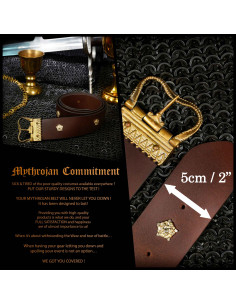 Burgundian Medieval Belt for Ladies, Brown Leather 2