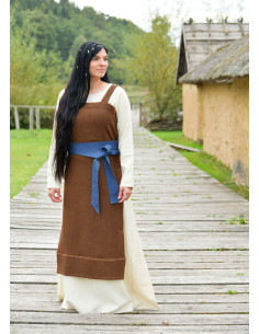 Annik Brown Diamond Twill Wool Viking Dress