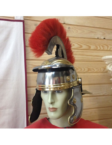 Details about   Medieval  Leather Roman Centurion Helmet With Plume 