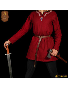 Viking Leather Belt in Brown with Brass Decorative Buckle 2