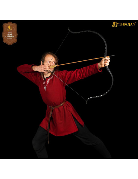 Viking Leather Belt in Brown with...