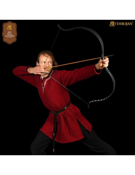 Viking Leather Belt in Black with...