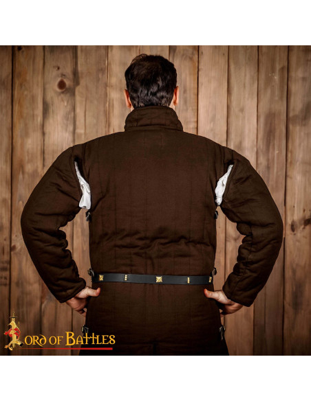 Medieval Black Leather Belt with...