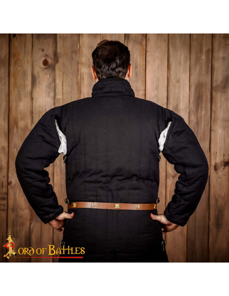 Medieval Brown Leather Belt with...