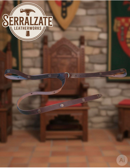 Julienne Long Medieval Belt, Dark Brown