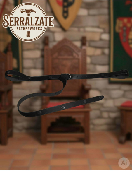 Long Medieval Belt Model Julienne, Black