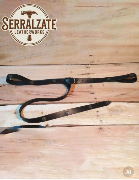 Long Medieval Belt Model Julienne, Black