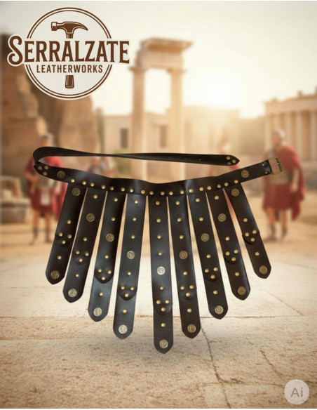 Dark Brown Leather Roman Military Belt