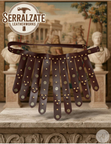 Dark Brown Leather Roman Military Belt