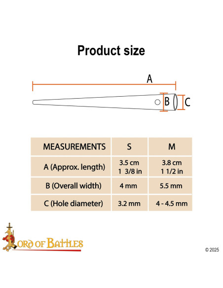 Set of 10 Medieval Brass Shoelace Tips