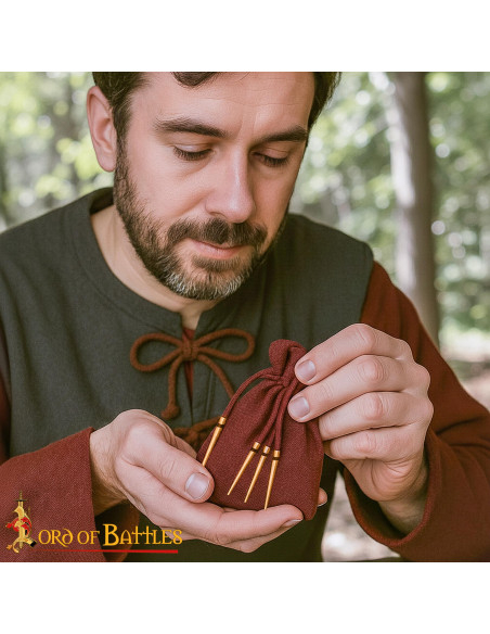 Set of 10 Medieval Brass Shoelace Tips