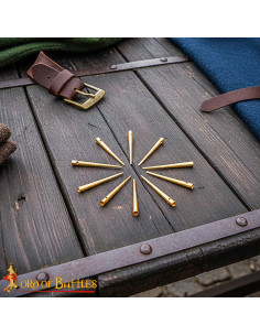 Set of 100 Medieval Brass Aglets for Laces 2