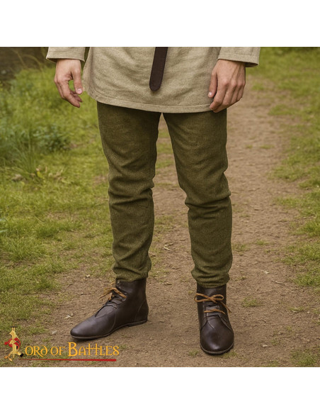 Brown Leather Medieval Ankle Boots...