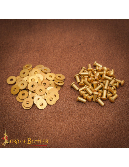 Set of 50 Round Brass Mushroom Head...