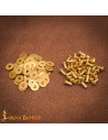 Set of 50 Round Brass Mushroom Head Rivets with Washers