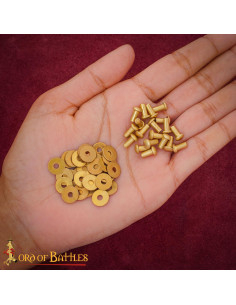 Set of 50 Round Brass Mushroom Head Rivets with Washers 2