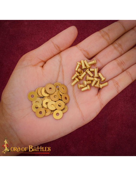 Set of 50 Round Brass Mushroom Head...