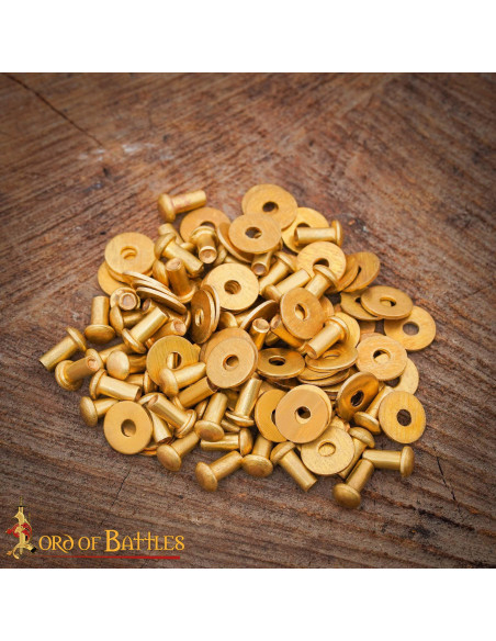 Set of 50 Round Brass Mushroom Head...