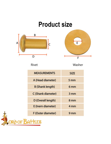 Set of 50 Round Brass Mushroom Head...