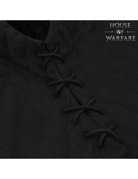 Padded Medieval Gugel in Cotton, Black