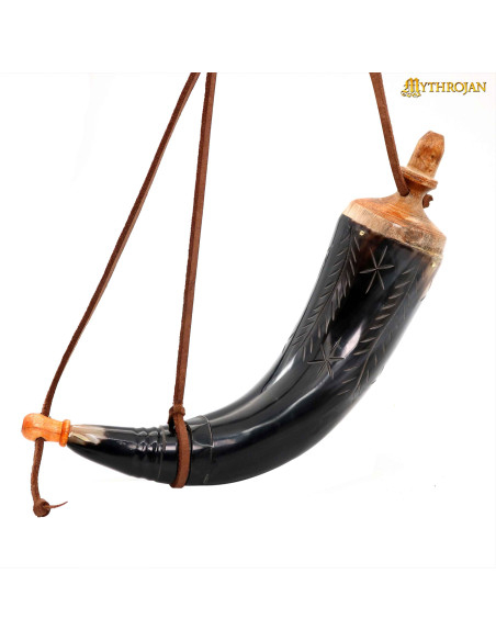 Authentic Black Horn Medieval Powder...