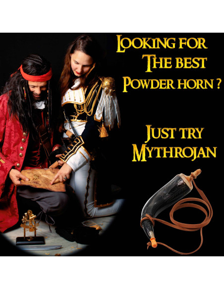 Authentic Black Horn Medieval Powder...