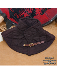 Padded Medieval Gorget with Strap, Brown
