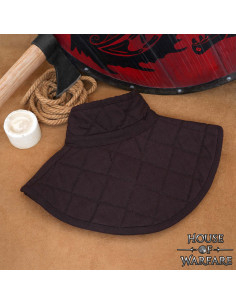 Padded Medieval Gorget with Strap, Brown 2