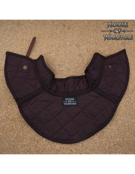 Padded Medieval Gorget with Strap, Brown