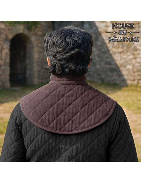 Padded Medieval Gorget with Strap, Brown