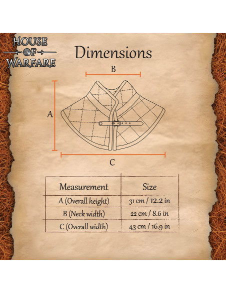 Padded Medieval Gorget with Strap, Brown