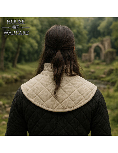 Quilted Medieval Gorget with Strap,...