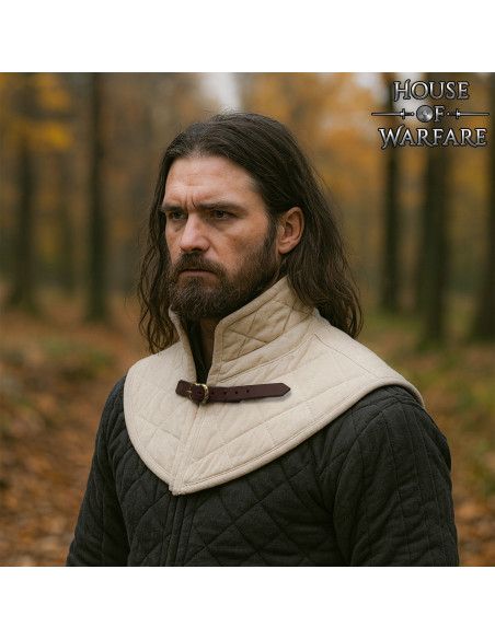 Quilted Medieval Gorget with Strap,...