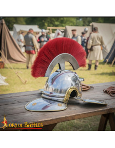 Roman Centurion Helmet with Red Crest, Padded Interior 2