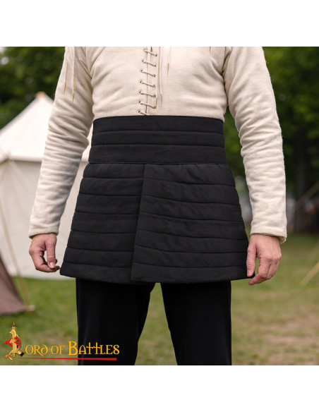 Black Cotton Padded Medieval Skirt