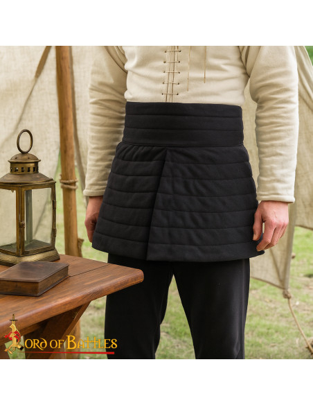 Black Cotton Padded Medieval Skirt