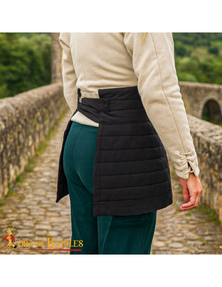Black Cotton Padded Medieval Skirt