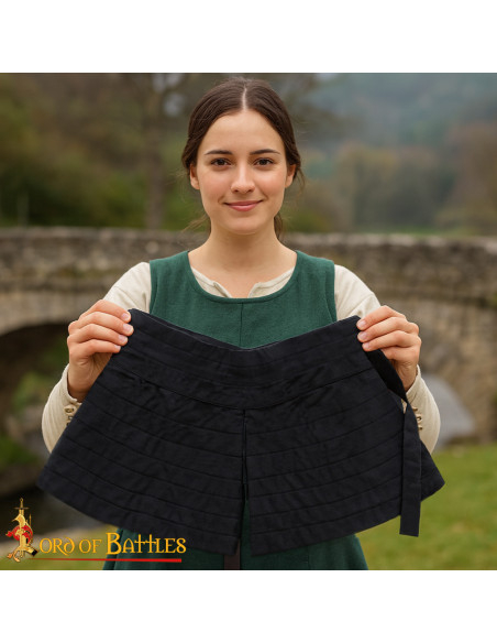 Black Cotton Padded Medieval Skirt