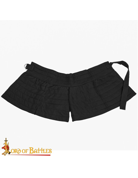 Black Cotton Padded Medieval Skirt