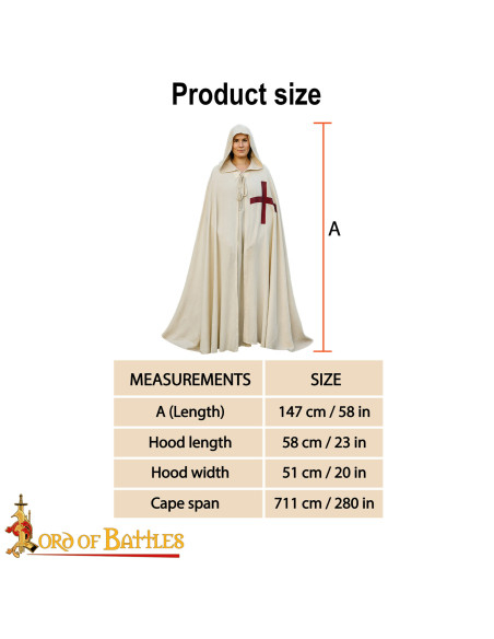 13th Century Teutonic Crusader Cape,...