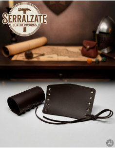 Handmade Brown Leather Medieval Bracelets 2