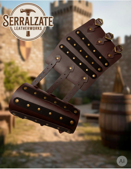 Adjustable Brown Genuine Leather LARP...