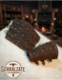 Viking Bracelets Genuine Leather Diamonds, Brown