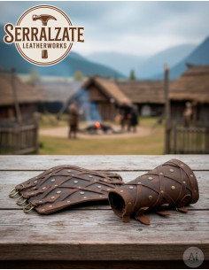 Viking Bracelets Genuine Leather Diamonds, Brown 2