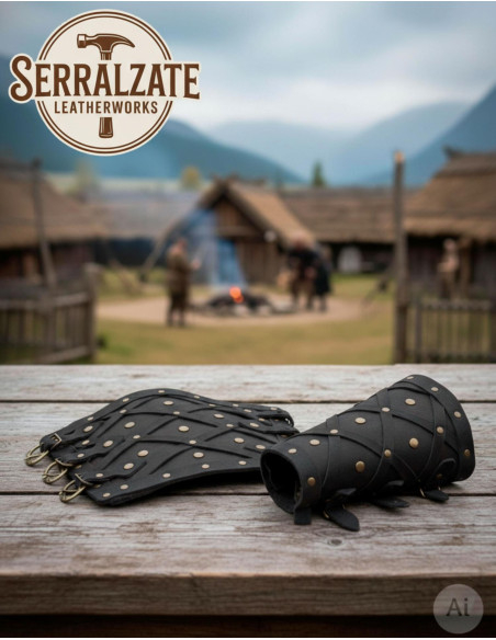 Genuine Leather Viking Bracelets with...