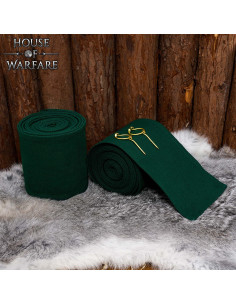 Medieval Winingas in Dark Green Cotton with Brass Clasps