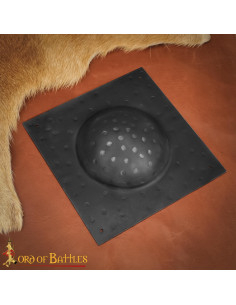 Square Umbo in Blackened Steel for Roman Shield