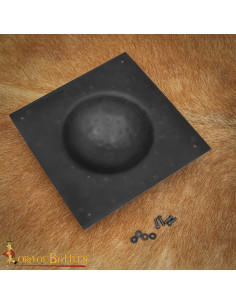 Square Umbo in Blackened Steel for Roman Shield 2